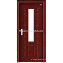 Puerta del dormitorio con puerta de vidrio y madera PVC/MDF(JKD-M662)